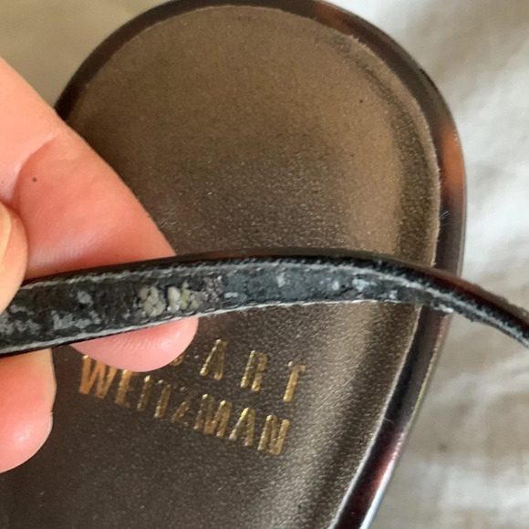 - Stuart Wietzman tortoise shell strap  wedge sandals. Size 8 - Picture 10 of 12